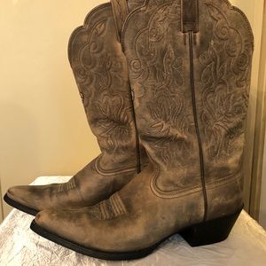 Ariat Light Brown Tan Leather Boots Sz 9